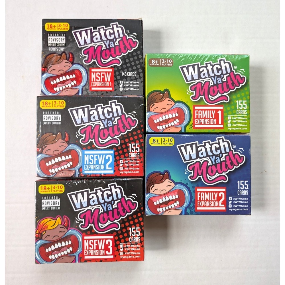 Watch‎ Ya Mouth Card Game All Expansion Packs Family 1&2 NSFW 1-3 READ